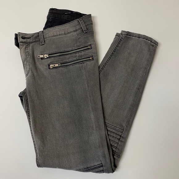Grey Zara Moto Jeans - Picture 1 of 10